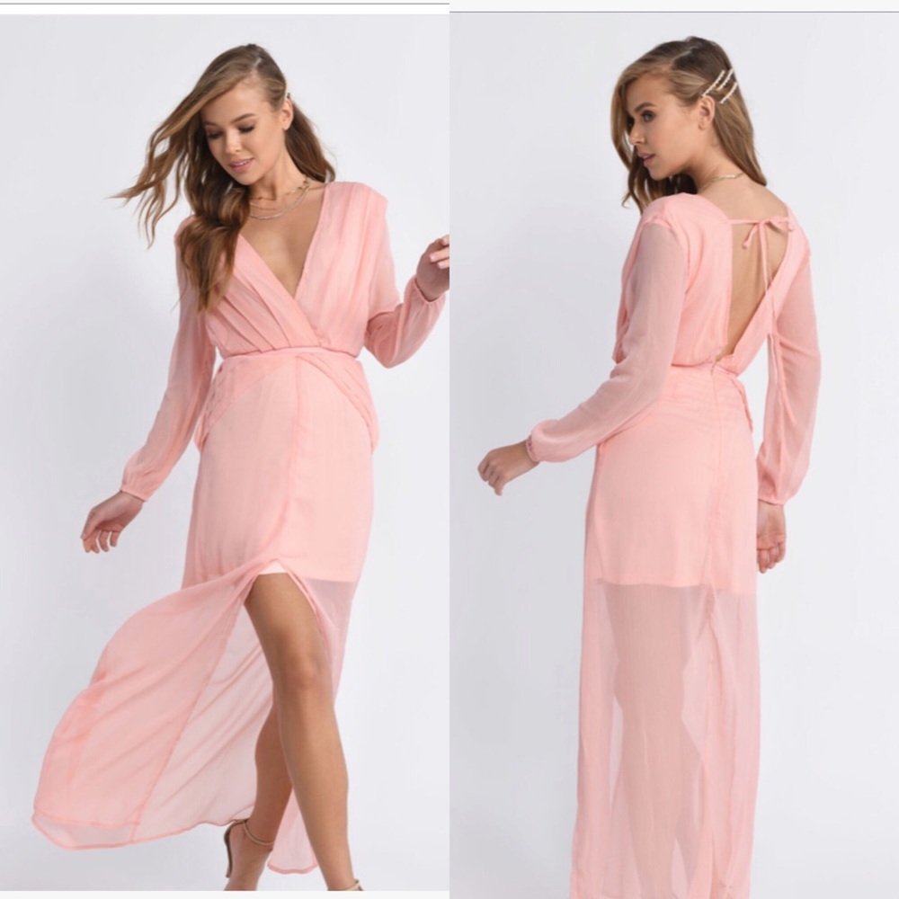 NEW TOBI Light Up the Room blush maxi dress small